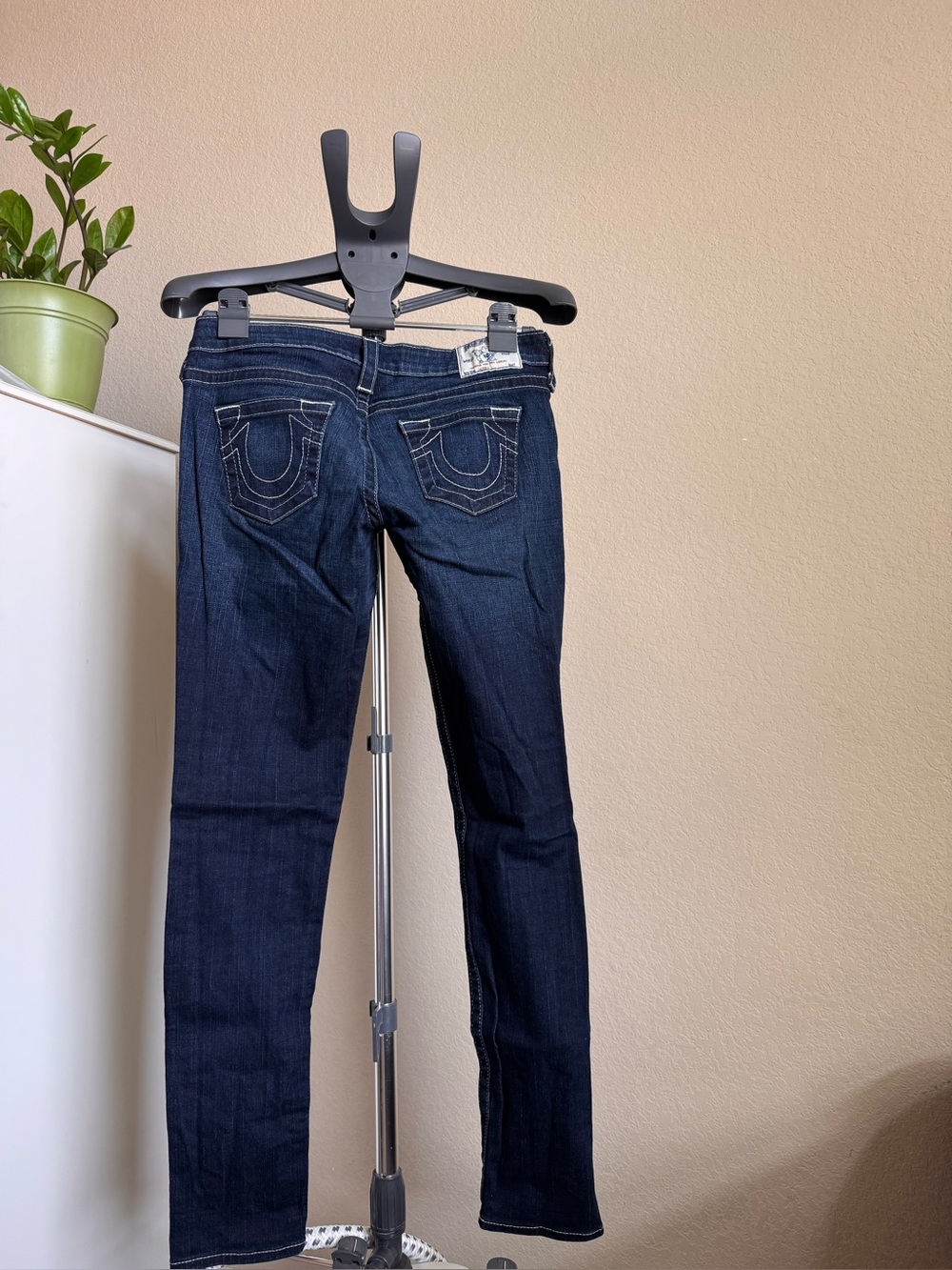 True Religion Women's Skinny Jeans in Dark Blue Denim